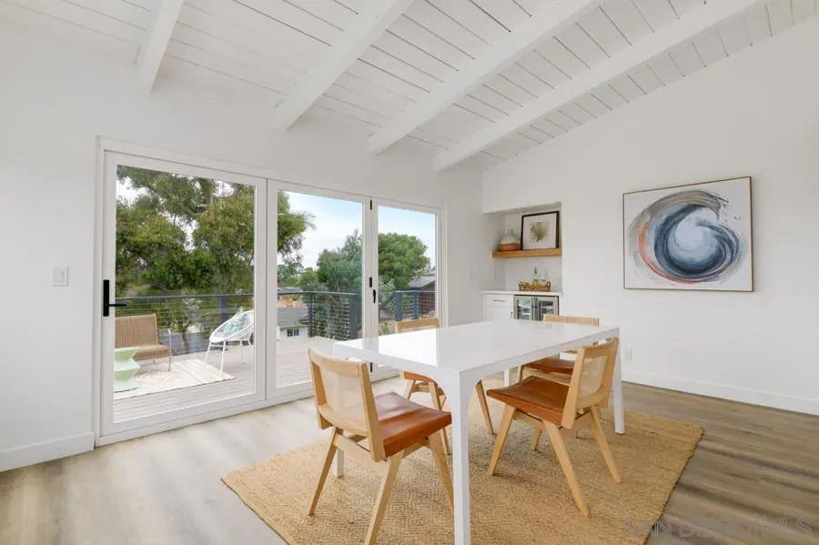 Dining area with folding glass doors