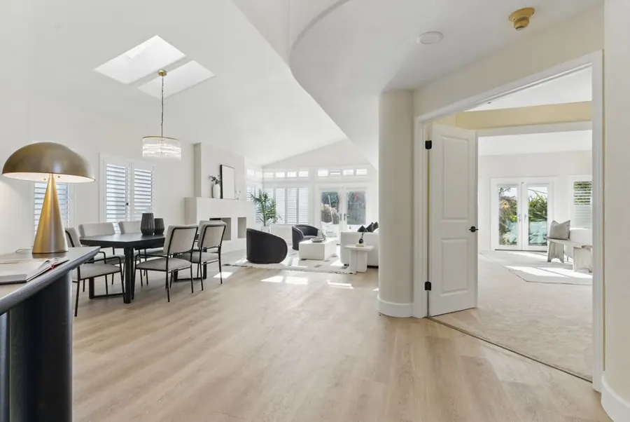 Entry view of the dining and living rooms