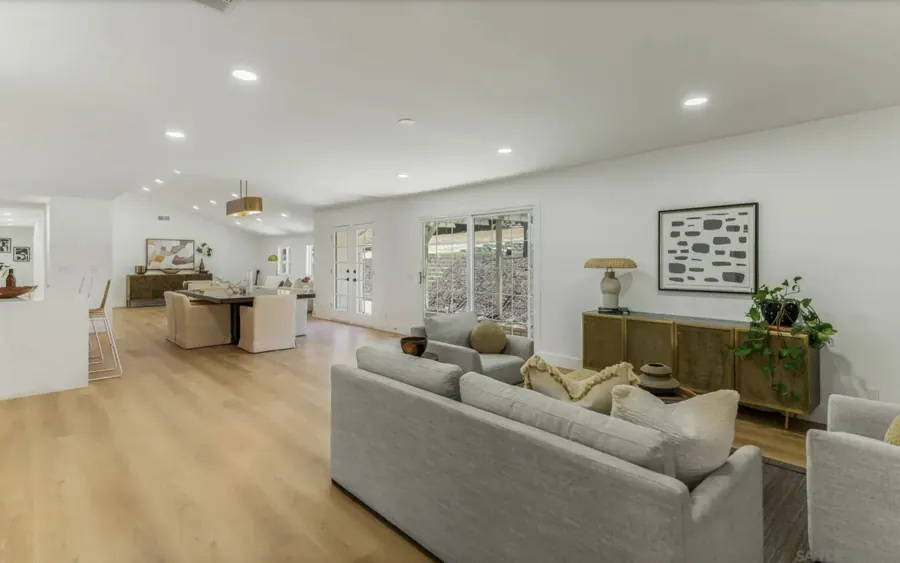 Family room open to the dining area and kitchen